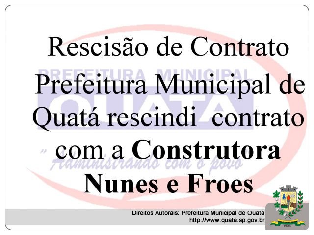 Notícia Rescisão de Contrato 