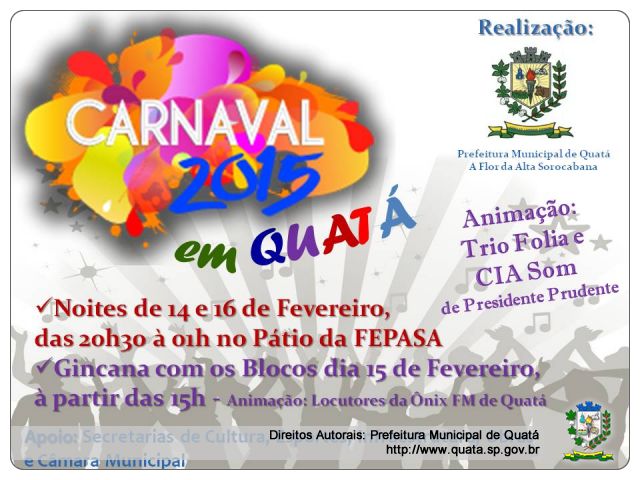 Notícia Carnaval 2015 em Quatá