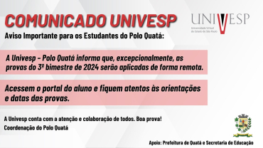 Foto 1: COMUNICADO UNIVESP 