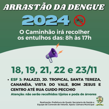 Foto 4: Vamos combater a Dengue. Colabore com o arrastão!