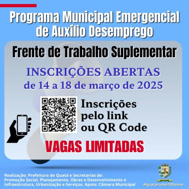 Foto 1: Inscrições para Frente de Trabalho